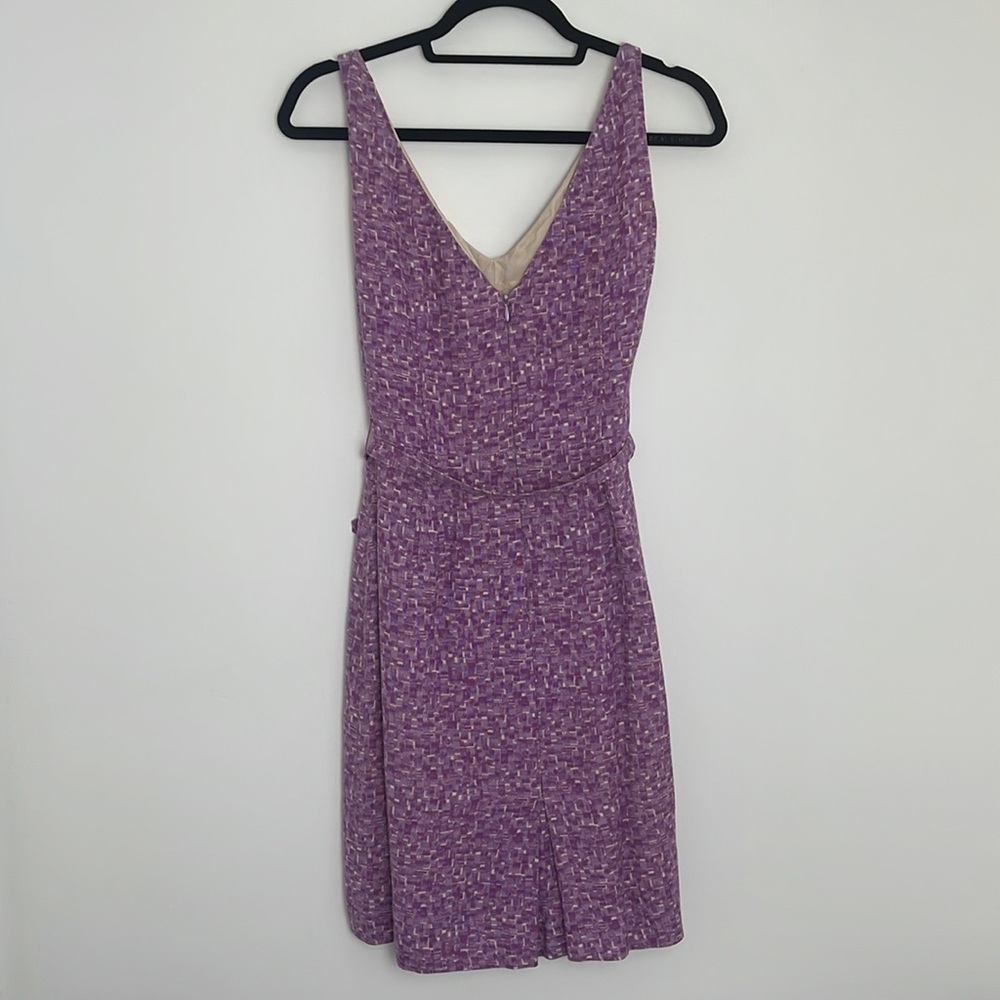Marc Jacobs mini purple and ivory geometric sheath dress with belt size 6 - Picture 9 of 10